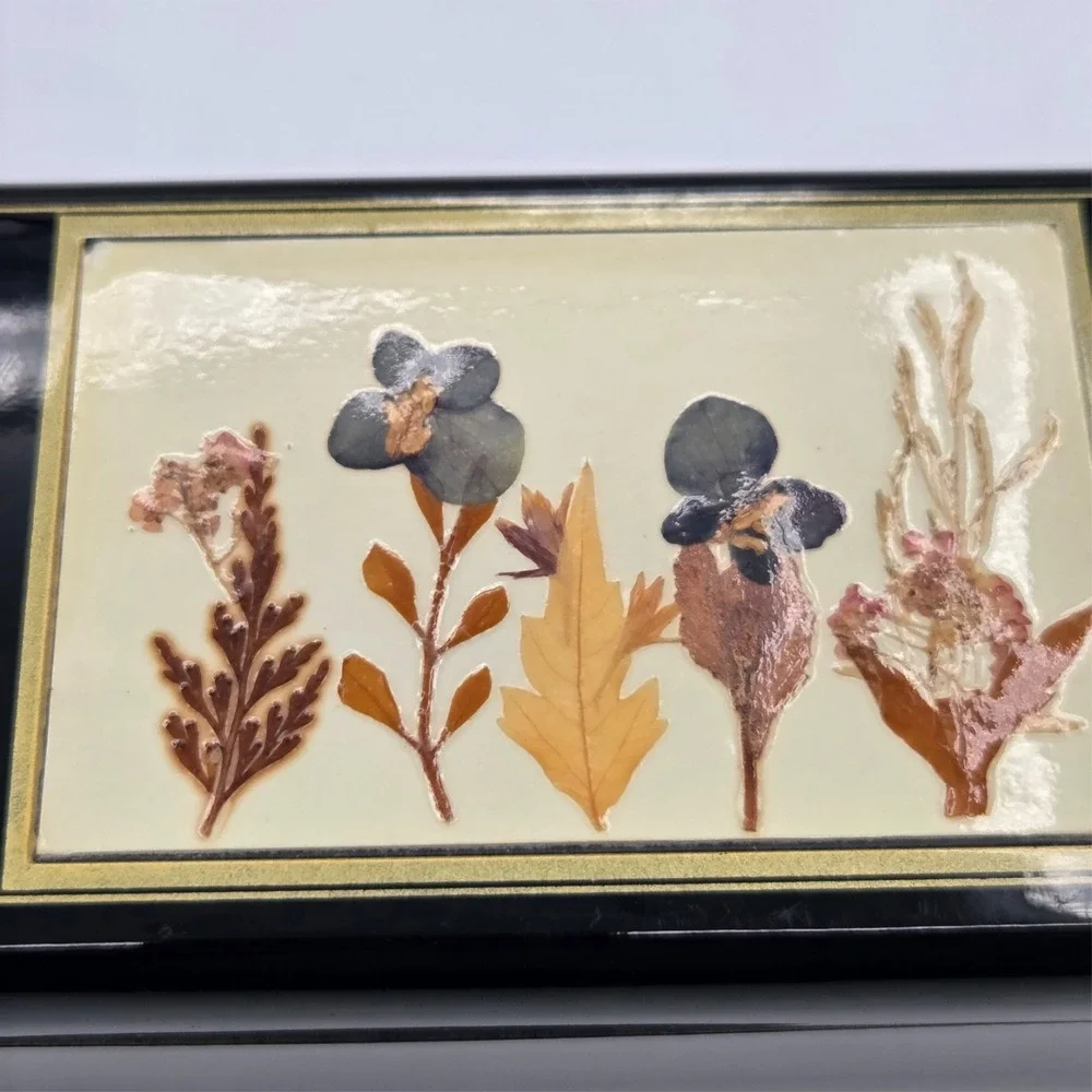 Vintage‎ Japanese Black Lacquer Wood Hand Painted Jewelry Music Box -Love Story